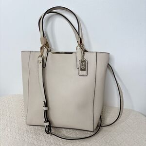 Coach Madison Mini North/South Tote Bag 29001 Parchment Saffiano Leather Purse